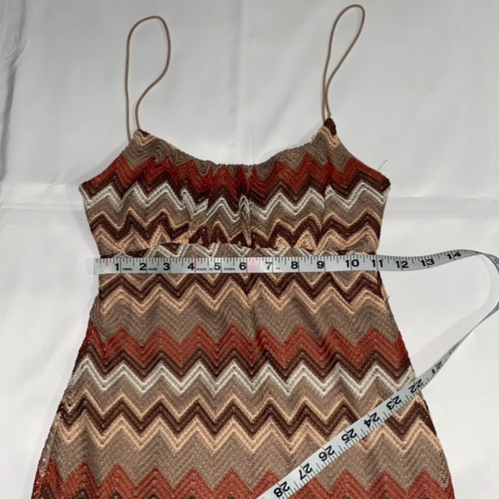 Ultra Flirt Chevron Patterned Knitted Cami Mini Dress - Picture 12 of 14